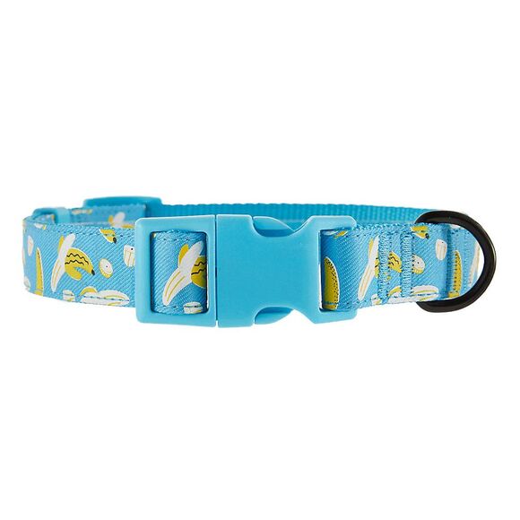 Top‎ Paw Banana Adjustable Dog Collar Size Large Blue Yellow D-Ring Fashion - Picture 2 of 5